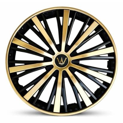 Set 4 capace roti VELAR Monarch Gold/Black, design multi-spoke Premium, ABS rezistent, Universal, pentru jante R16 FAVLine Selection