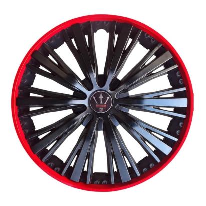 Set 4 capace roti VELAR Pulse Red, design Sport cu accente rosii, ABS rezistent, Universal, pentru jante R15 FAVLine Selection