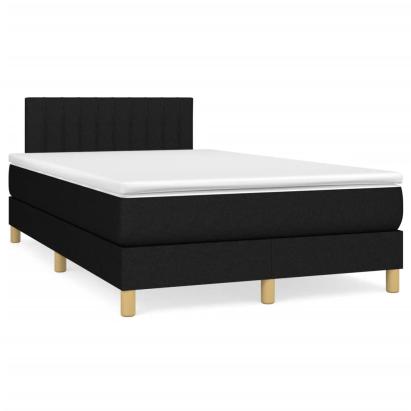 Pat box spring cu saltea, negru, 120x190 cm, catifea GartenMobel Dekor