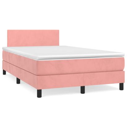 Pat box spring cu saltea, negru, 120x190 cm, catifea GartenMobel Dekor