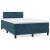 Pat box spring cu saltea, albastru închis, 120x190 cm, catifea GartenMobel Dekor