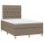 Pat cu arcuri, saltea și LED, gri taupe, 120x190 cm, textil GartenMobel Dekor