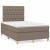 Pat cu arcuri, saltea și LED, gri taupe, 120x190 cm, textil GartenMobel Dekor