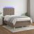 Pat cu arcuri, saltea și LED, gri taupe, 120x190 cm, textil GartenMobel Dekor