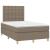 Pat cu arcuri, saltea și LED, gri taupe, 120x190 cm, textil GartenMobel Dekor