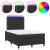 Pat box spring cu saltea și LED, negru, 120x190 cm, piele eco GartenMobel Dekor