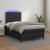 Pat box spring cu saltea și LED, negru, 120x190 cm, piele eco GartenMobel Dekor
