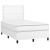 Pat box spring cu saltea și LED, alb, 120x190 cm, piele eco GartenMobel Dekor