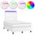Pat box spring cu saltea și LED, alb, 120x190 cm, piele eco GartenMobel Dekor
