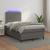 Pat cu arcuri, cu saltea & LED, gri, 120x190 cm, piele eco GartenMobel Dekor