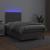 Pat cu arcuri, cu saltea & LED, gri, 120x190 cm, piele eco GartenMobel Dekor