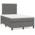 Pat cu arcuri, cu saltea & LED, gri, 120x190 cm, piele eco GartenMobel Dekor