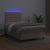 Pat cu arcuri, cu saltea și LED cappuccino 120x190 cm piele eco GartenMobel Dekor
