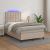 Pat cu arcuri, cu saltea și LED cappuccino 120x190 cm piele eco GartenMobel Dekor
