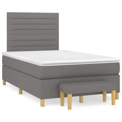 Pat box spring cu saltea, negru, 120x190 cm, catifea GartenMobel Dekor