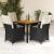Set mobilier de grădină cu perne, 5 piese, negru, poliratan GartenMobel Dekor