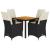 Set mobilier de grădină cu perne, 5 piese, negru, poliratan GartenMobel Dekor
