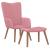 Scaun de relaxare cu taburet, roz, catifea GartenMobel Dekor