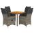 Set mobilier de grădină cu perne, 5 piese, gri, poliratan GartenMobel Dekor