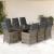 Set bistro de grădină cu perne, 9 piese, gri, poliratan GartenMobel Dekor