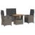 Set mobilier de grădină cu perne, 4 piese, gri, poliratan GartenMobel Dekor