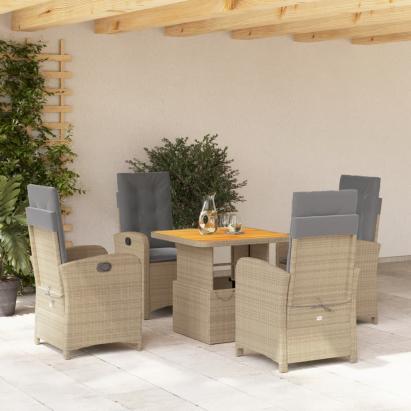 Set mobilier de grădină cu perne, 5 piese, bej, poliratan GartenMobel Dekor