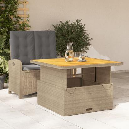 Set mobilier de grădină, 2 piese, cu perne, bej, poliratan GartenMobel Dekor