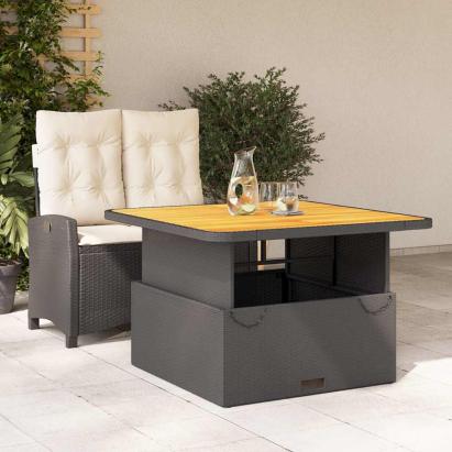 Set mobilier de grădină cu perne, 2 piese, negru, poliratan GartenMobel Dekor