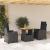 Set mobilier de grădină cu perne, 3 piese, negru, poliratan GartenMobel Dekor