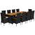 Set mobilier de exterior cu perne, 11 piese, negru, poliratan GartenMobel Dekor