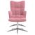Scaun de relaxare cu taburet, roz, catifea GartenMobel Dekor