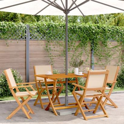 Set mobilier de grădină 5 piese textil bej/lemn masiv GartenMobel Dekor