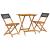 Set mobilier bistro, 3 piese, negru, poliratan și lemn masiv GartenMobel Dekor