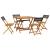 Set mobilier grădină, 5 piese, negru, poliratan și lemn masiv GartenMobel Dekor