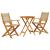Set mobilier bistro, 3 piese, bej, polipropilenă și lemn masiv GartenMobel Dekor