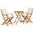 Set mobilier bistro, 3 piese, textil alb crem/lemn masiv GartenMobel Dekor