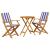 Set mobilier bistro, 3 piese, textil albastru alb/lemn masiv GartenMobel Dekor