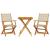 Set mobilier bistro, 3 piese, poliratan bej/lemn masiv GartenMobel Dekor