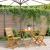 Set mobilier bistro, 3 piese, bej, polipropilenă și lemn masiv GartenMobel Dekor