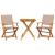 Set mobilier bistro, 3 piese, textil taupe/lemn masiv GartenMobel Dekor