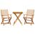Set mobilier bistro, 3 piese, textil bej/lemn masiv GartenMobel Dekor