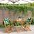 Set mobilier bistro, 3 piese, textil model frunze/lemn masiv GartenMobel Dekor
