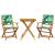 Set mobilier bistro, 3 piese, textil model frunze/lemn masiv GartenMobel Dekor