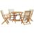 Set mobilier de grădină 5 piese textil alb crem/lemn masiv GartenMobel Dekor