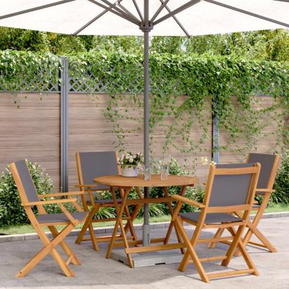 Set mobilier de grădină 5 piese textil antracit/lemn masiv GartenMobel Dekor
