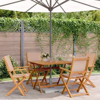 Set mobilier de grădină 5 piese textil taupe/lemn masiv GartenMobel Dekor