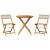 Set mobilier bistro, 3 piese, poliratan bej/lemn masiv GartenMobel Dekor