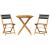 Set mobilier bistro, 3 piese, negru, polipropilenă lemn masiv GartenMobel Dekor