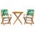 Set mobilier bistro, 3 piese, textil model frunze/lemn masiv GartenMobel Dekor