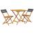 Set mobilier bistro, 3 piese, negru, poliratan și lemn masiv GartenMobel Dekor